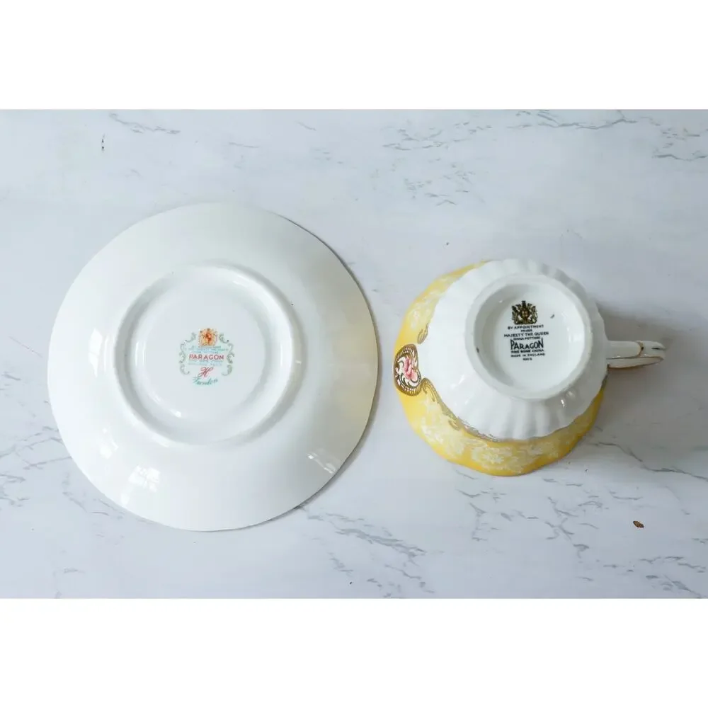 VTG 1960s Paragon Trenton Floral Teacup Set English Countryside Cottage Regency